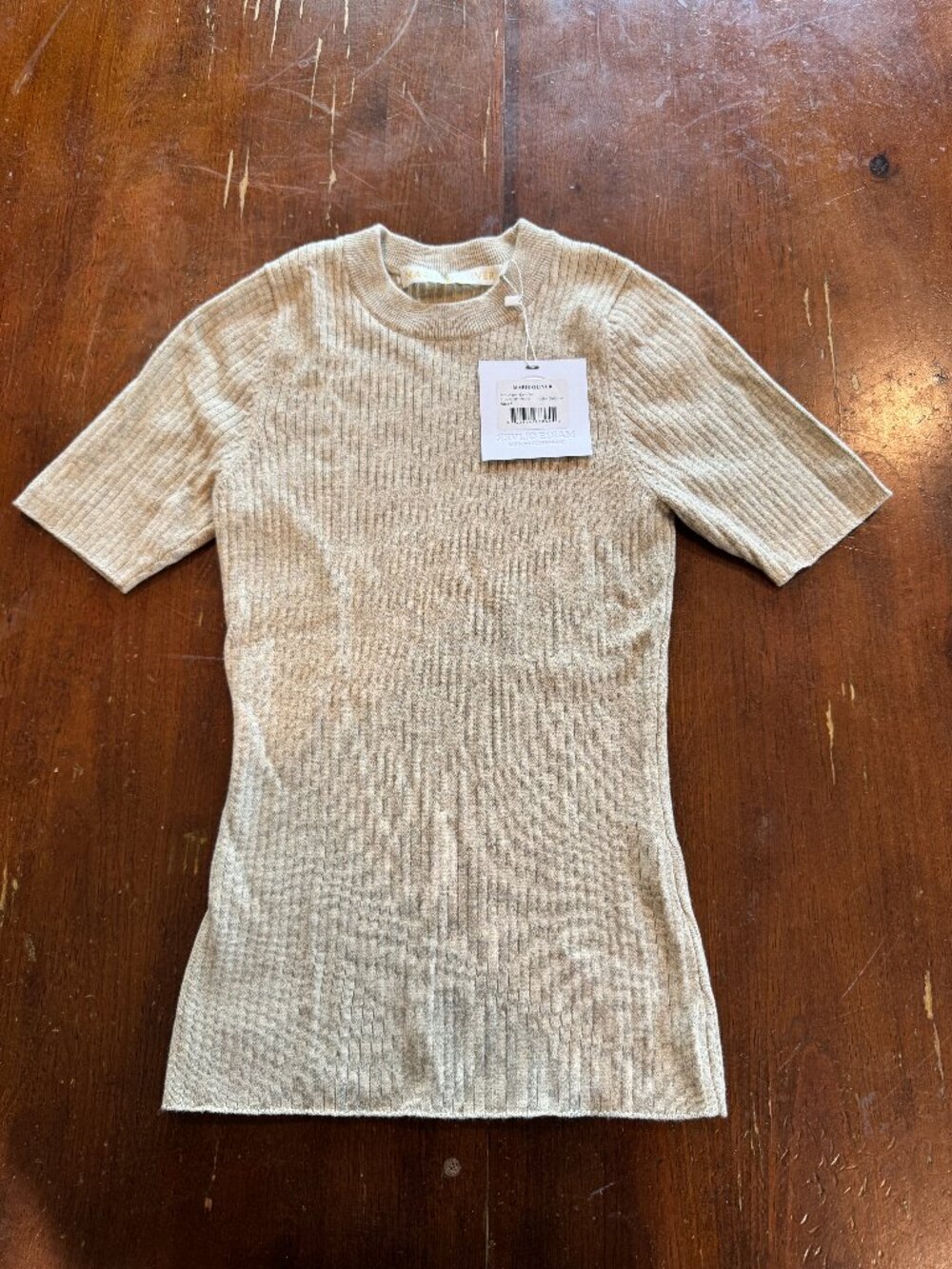 Marie Oliver Kayla Ribbed Knit Top Driftwood Size S NWT